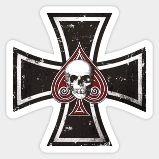 Iron Cross with Ace of Spades Sticker